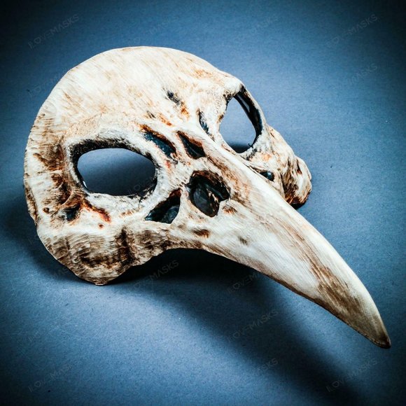 Halloween Raven Bird Realistic Skull Masquerade - Picture 6 of 10